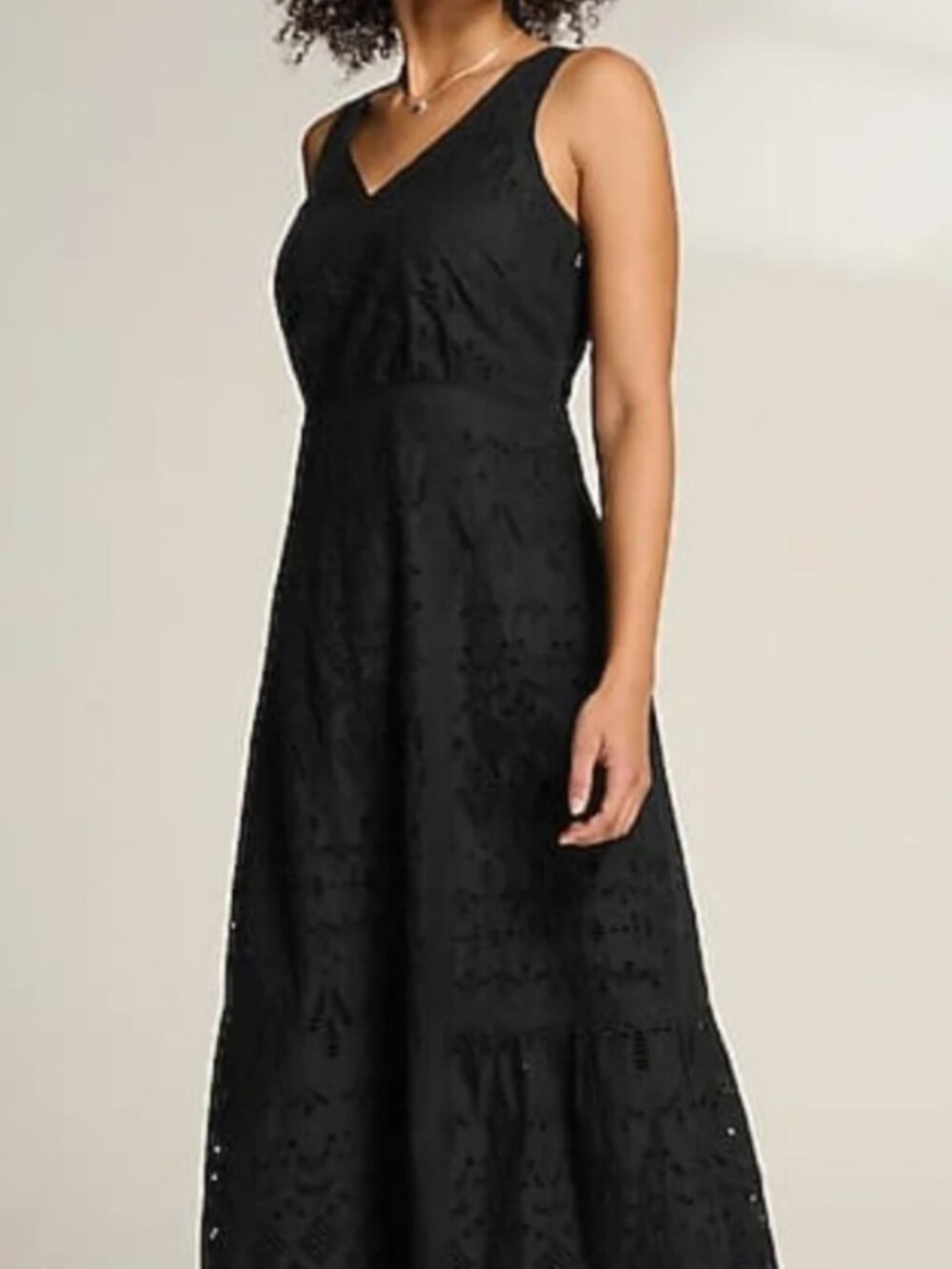J. Jill Black Eyelet Midi Swing Dress - Picture 2 of 16